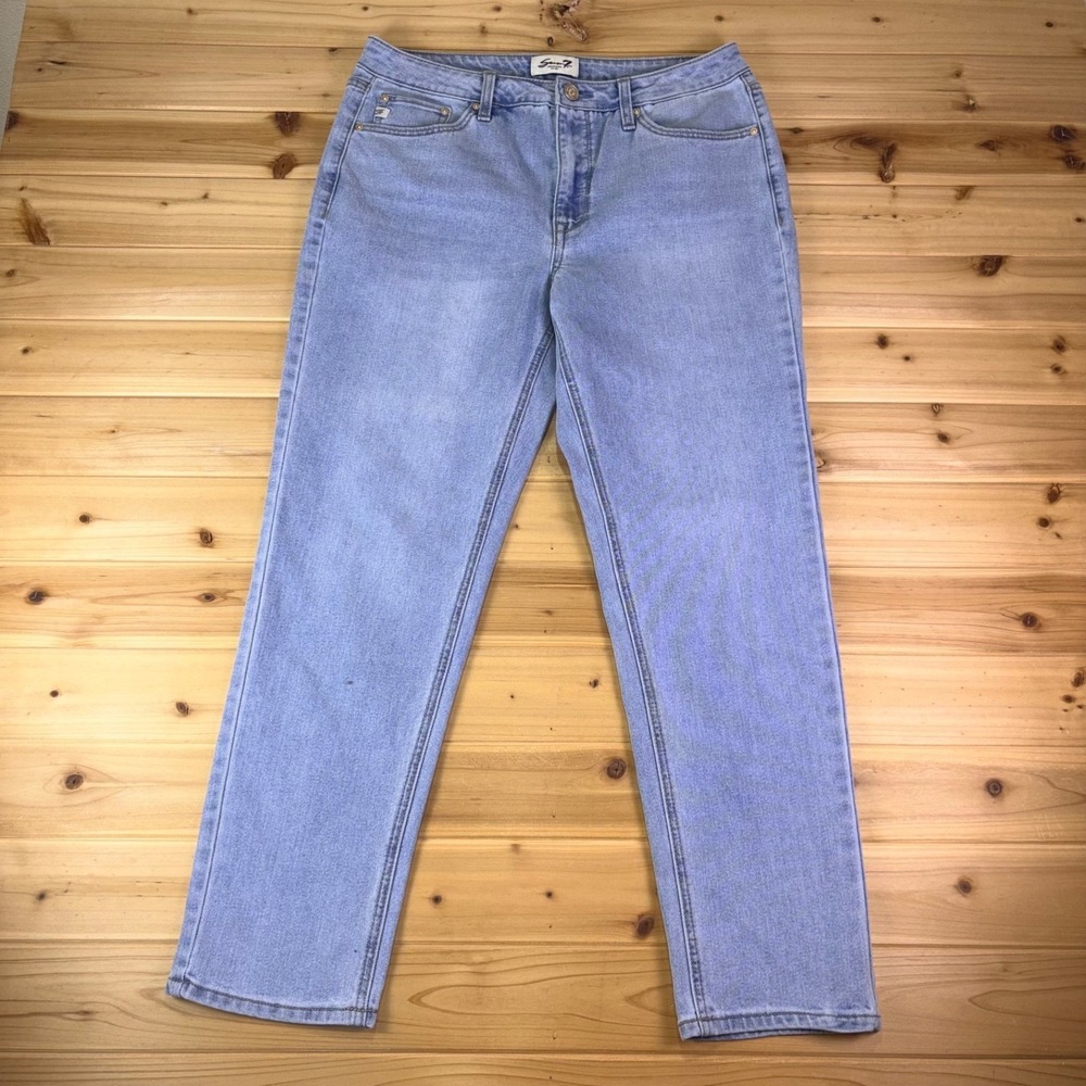 Seven 7 Jeans Womens 10 Straight Leg High Rise Light Wash Denim Blue Jeans